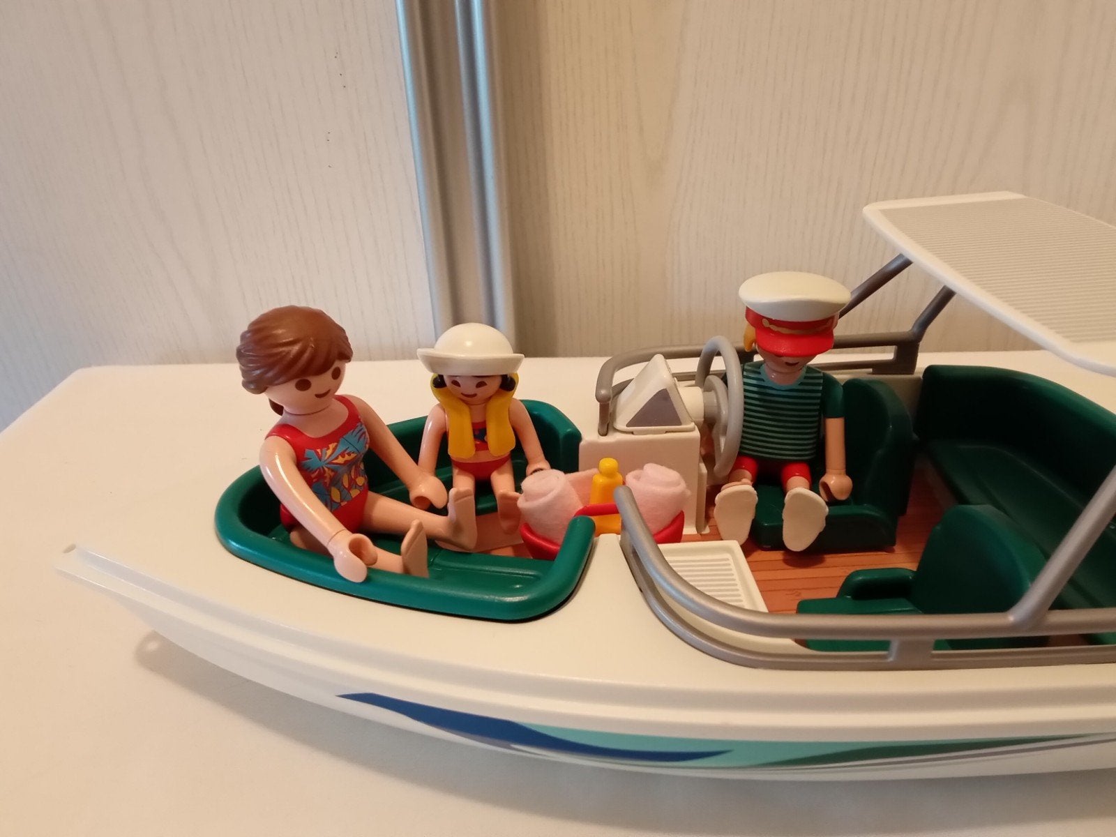 Playmobil plezier bootje met band, Gebruikt, Complete set, Voertuig, Ophalen of Verzenden