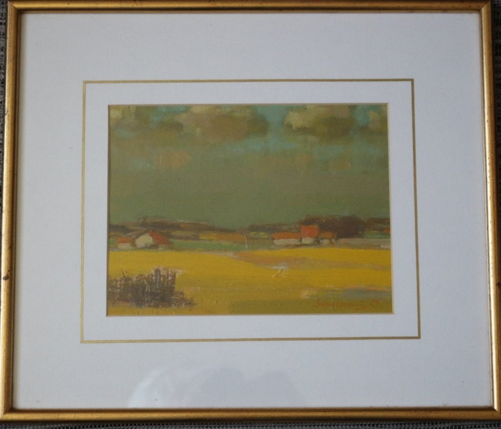Octaaf Schoemans, olieverf. Tessenderlo. België., Achter glas, Verzenden, Landschap, Olieverf