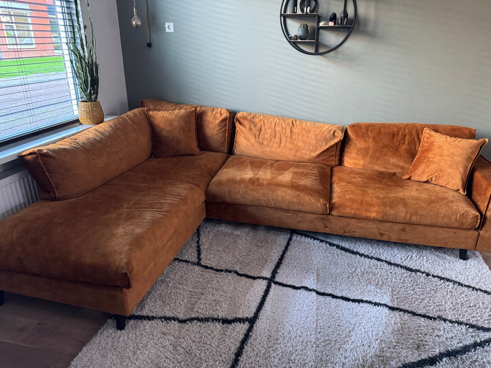 Comfortabele hoekbank, Ophalen, Hoekbank, 300 cm of meer, Zo goed als nieuw