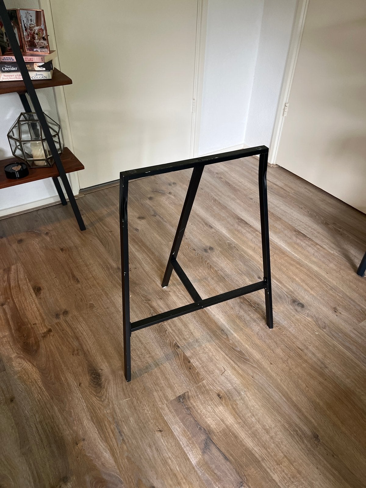 Zwart metalen tafelpoot / schraag, Ophalen, Tafelpoot, Gebruikt, Metaal