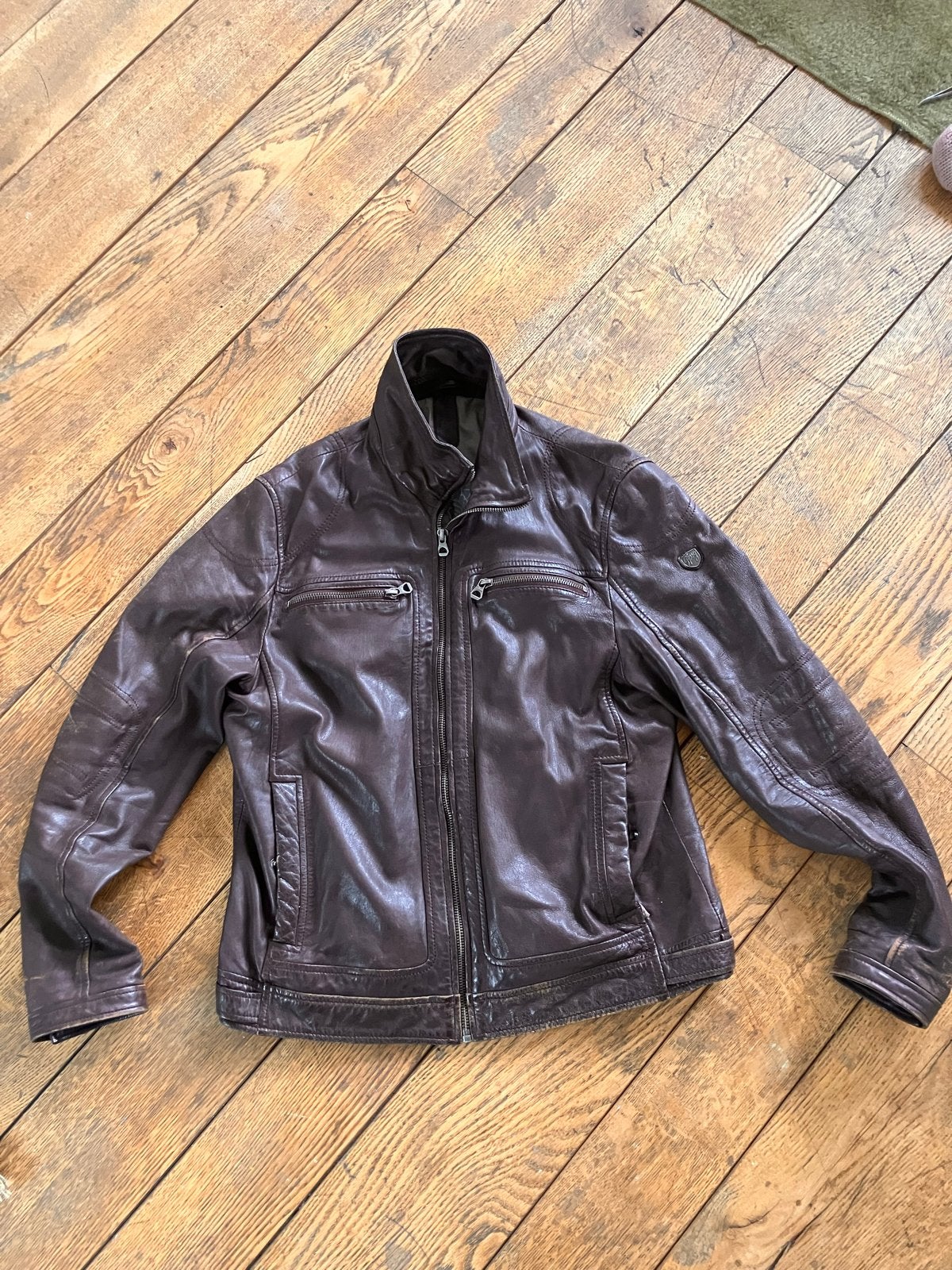 Gipsy by Mauritius Bruine Leren Bikerjas - Maat M, Ophalen of Verzenden, Gedragen, Maat 48/50 (M), Bruin