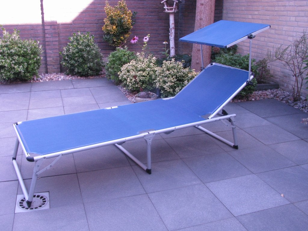 Ligbed voor tuin, Ophalen of Verzenden, Zo goed als nieuw, Aluminium, Inklapbaar