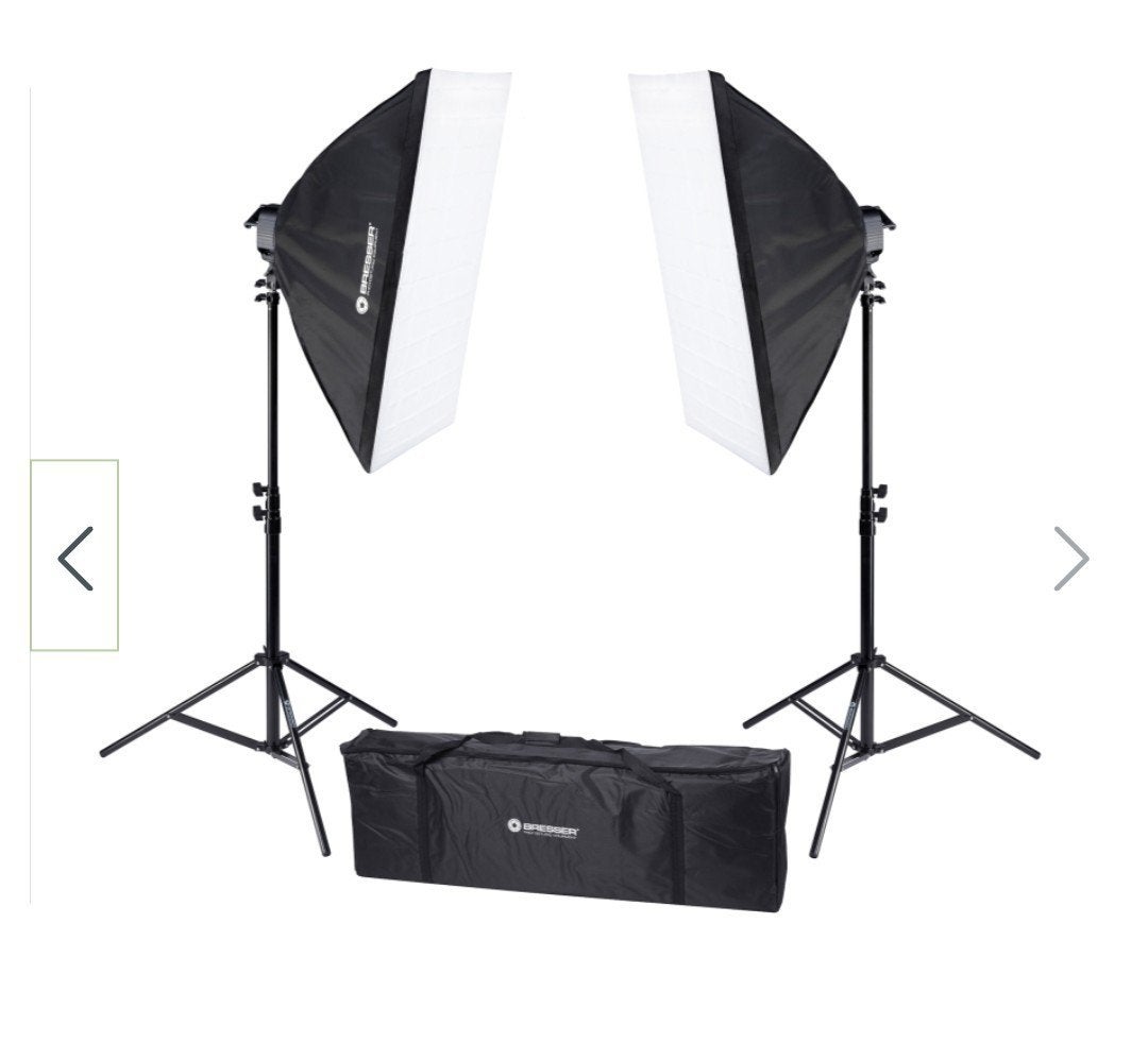 Bresser BR-2250 set van 2 softbox met statieven en 10 lampen, Audio, Tv en Foto, Ophalen, Bresser, Opvouwbaar, Lamp of Flitsset