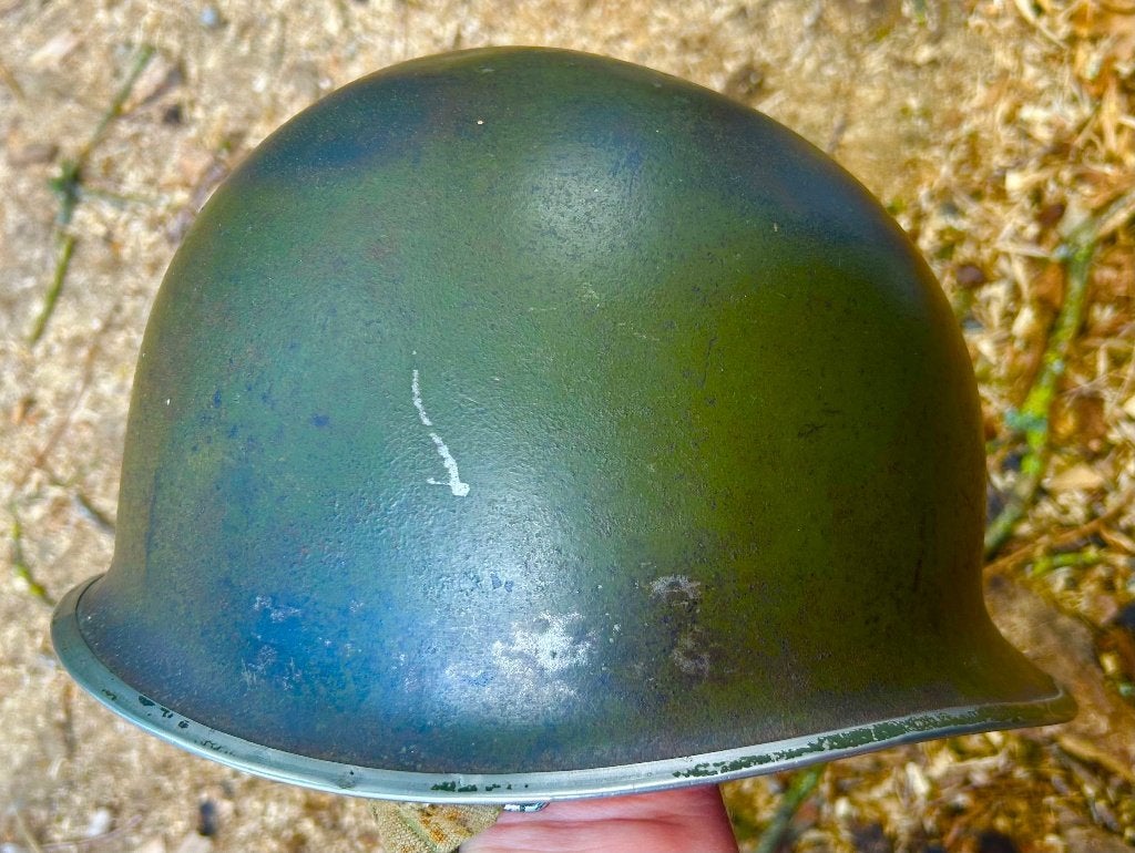 Amerikaanse M1 helm WO2 Fixed Bale, Verzamelen, Ophalen of Verzenden, Amerika, Helm of Baret