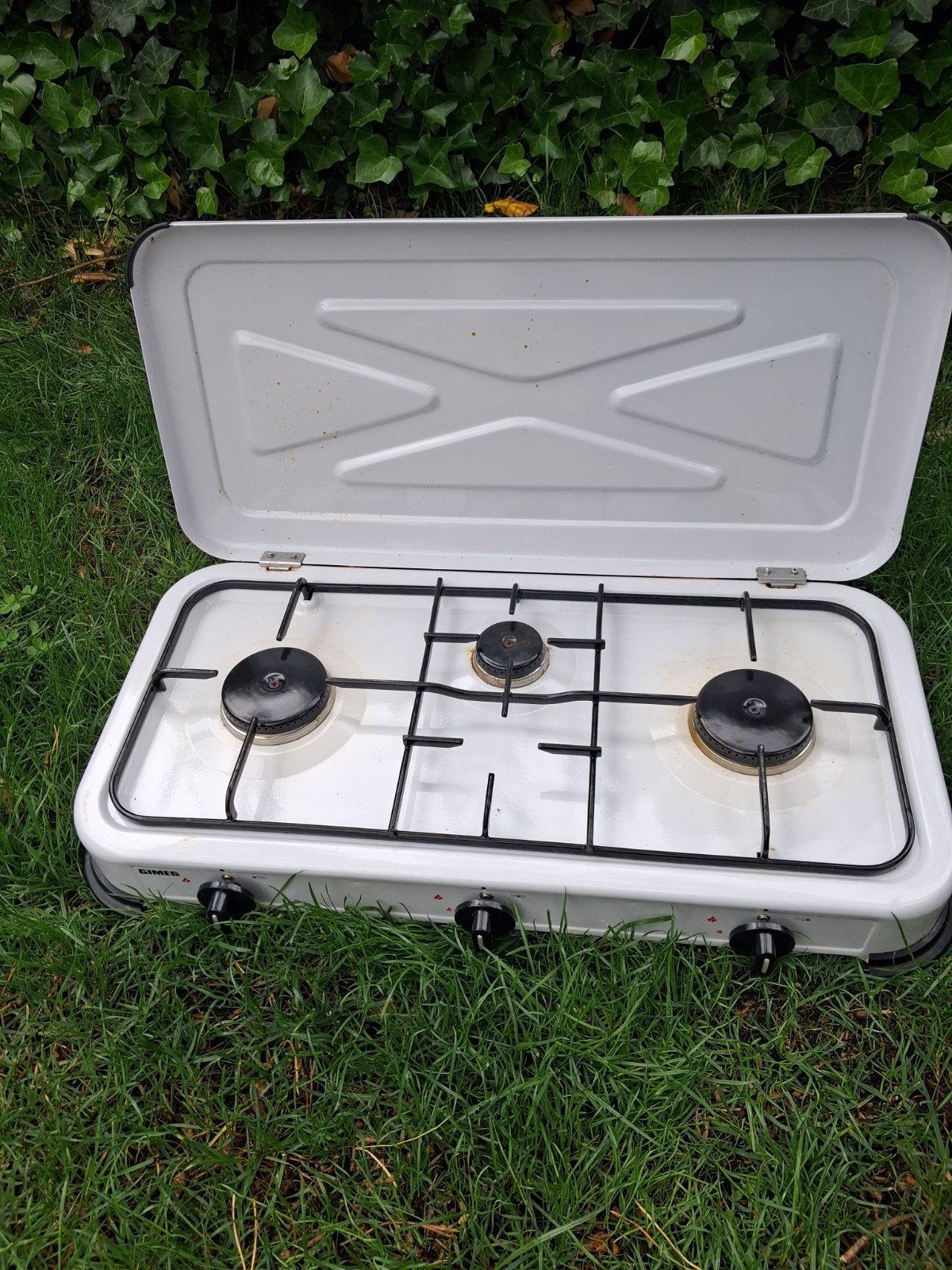 Gimeg 3 pits gasstel met slang drukregelaar en tas, Caravans en Kamperen, Kampeeraccessoires, Ophalen of Verzenden