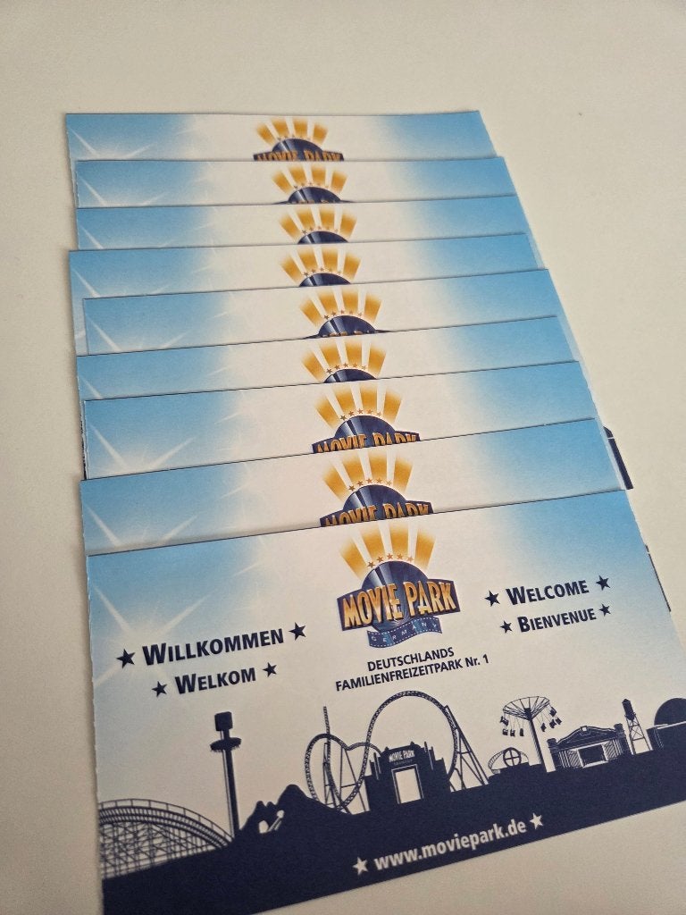 Entree movie world tickets, Drie personen of meer, Ticket of Toegangskaart
