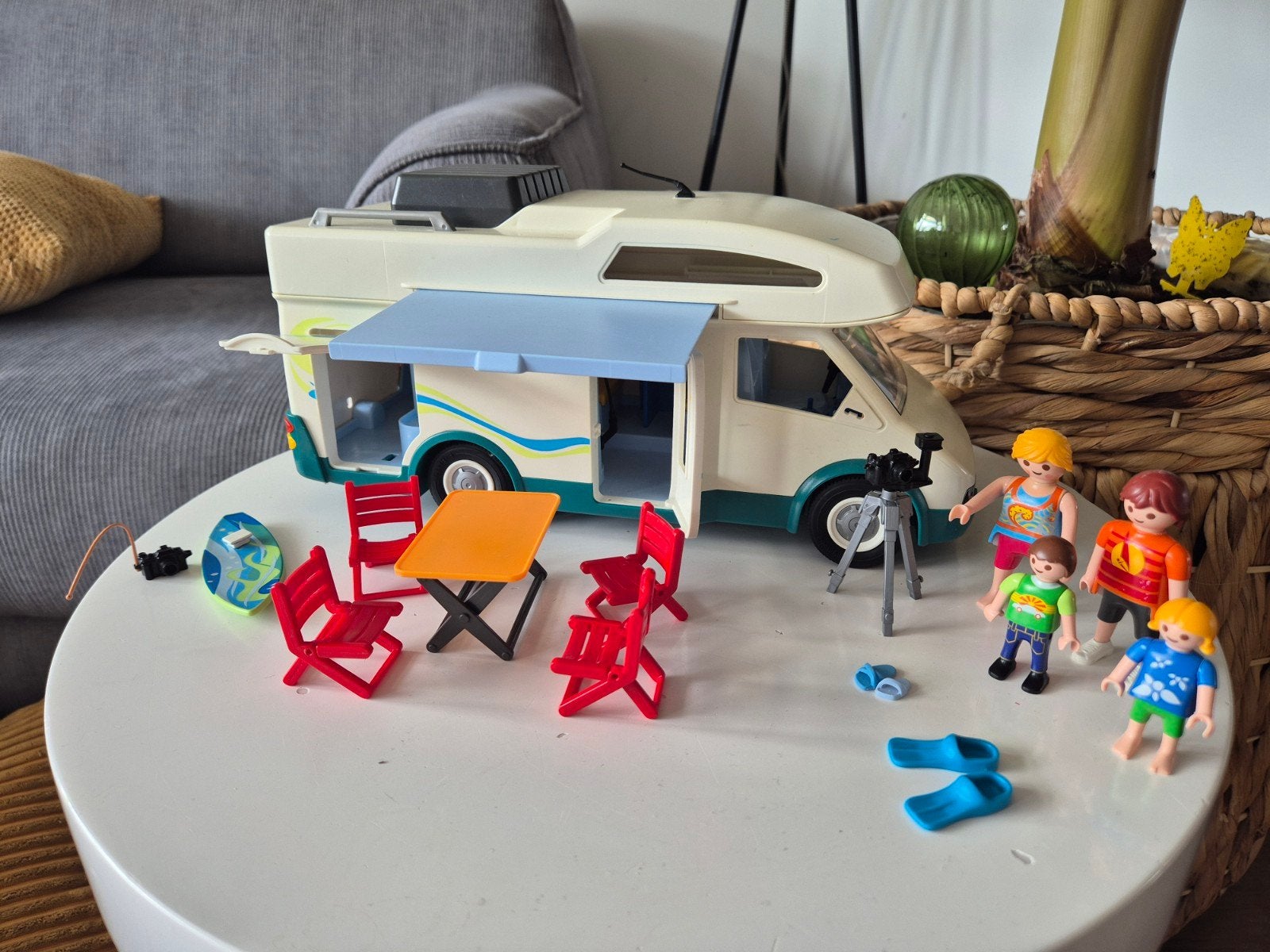Playmobil Camper met Familie en Accessoires, Ophalen of Verzenden, Gebruikt, Jongen of Meisje