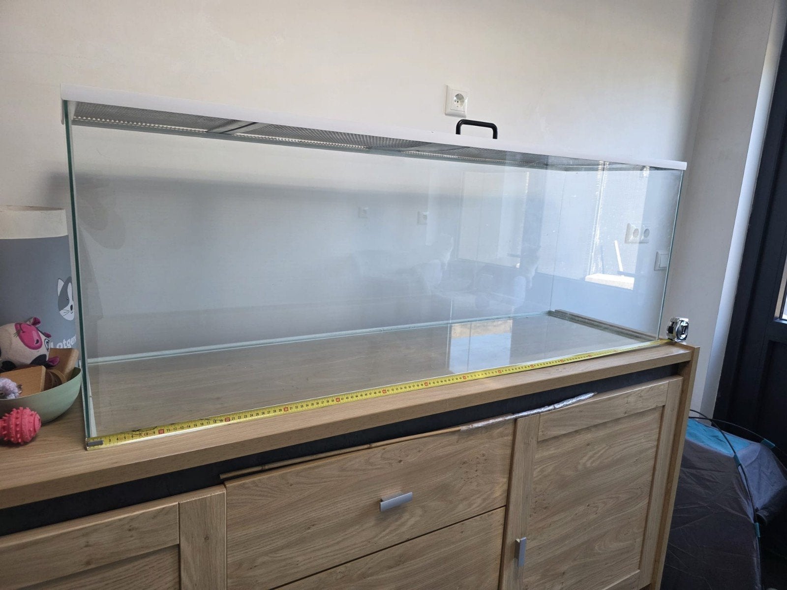 Groot volledig glazen terrarium van 1.40 mtr in goede staat, Dieren en Toebehoren, Ophalen, Zo goed als nieuw, Hok, Minder dan 60 cm