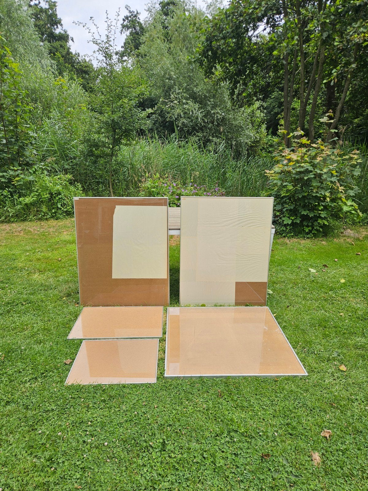 Fotolijsten / schilderijlijsten van aluminium en glas, Ophalen, Zo goed als nieuw, Hangend, Wissellijst