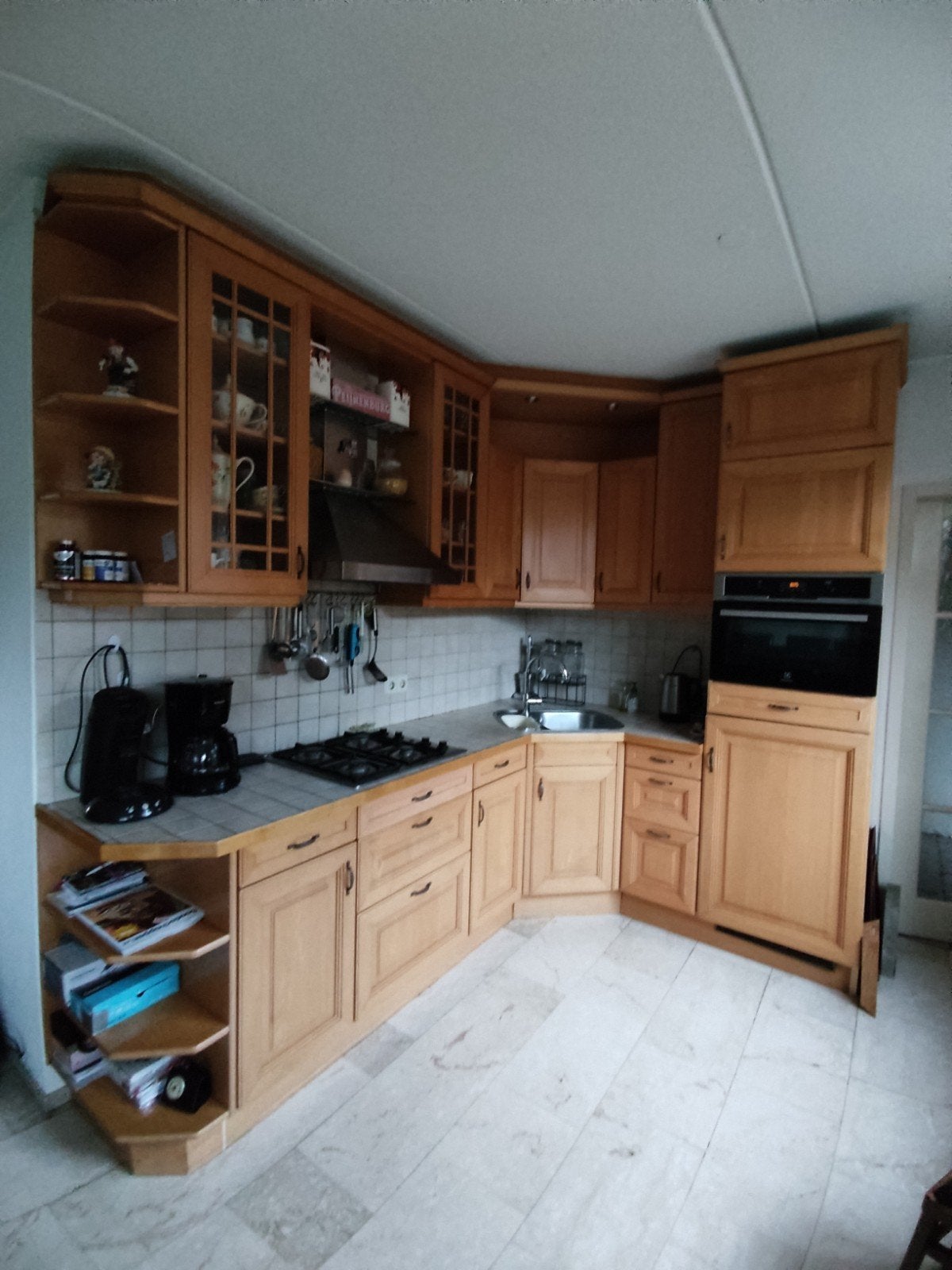 Complete Hoekkeuken met Inbouwapparatuur, Ophalen, Gebruikt, Overige materialen, Bruin