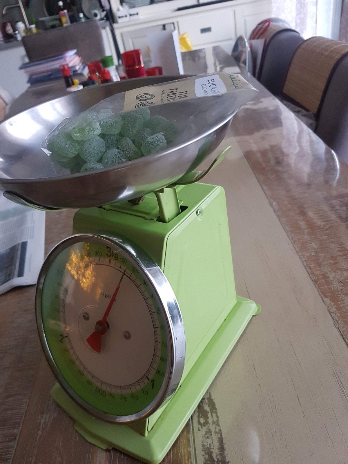 Luxe Keukenweegschaal - Vintage Groen, Ophalen, Zo goed als nieuw, Overige typen, Minder dan 50 kg