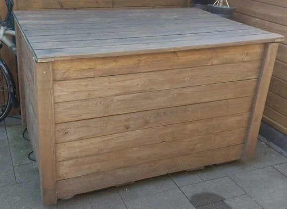 Houten opbergkist met kunststof binnenbak excl. kussens, Ophalen, Gebruikt, Hout, Overige typen