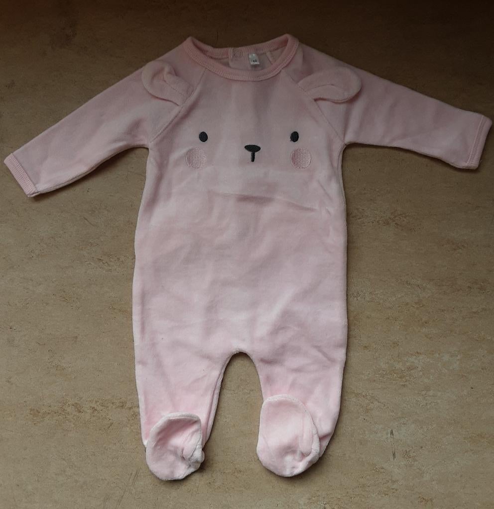 Roze baby boxpakje met oortjes - Nieuw -  Maat 62, Kinderen en Baby's, Jongetje of Meisje, Nieuw, Ophalen of Verzenden, Pakje