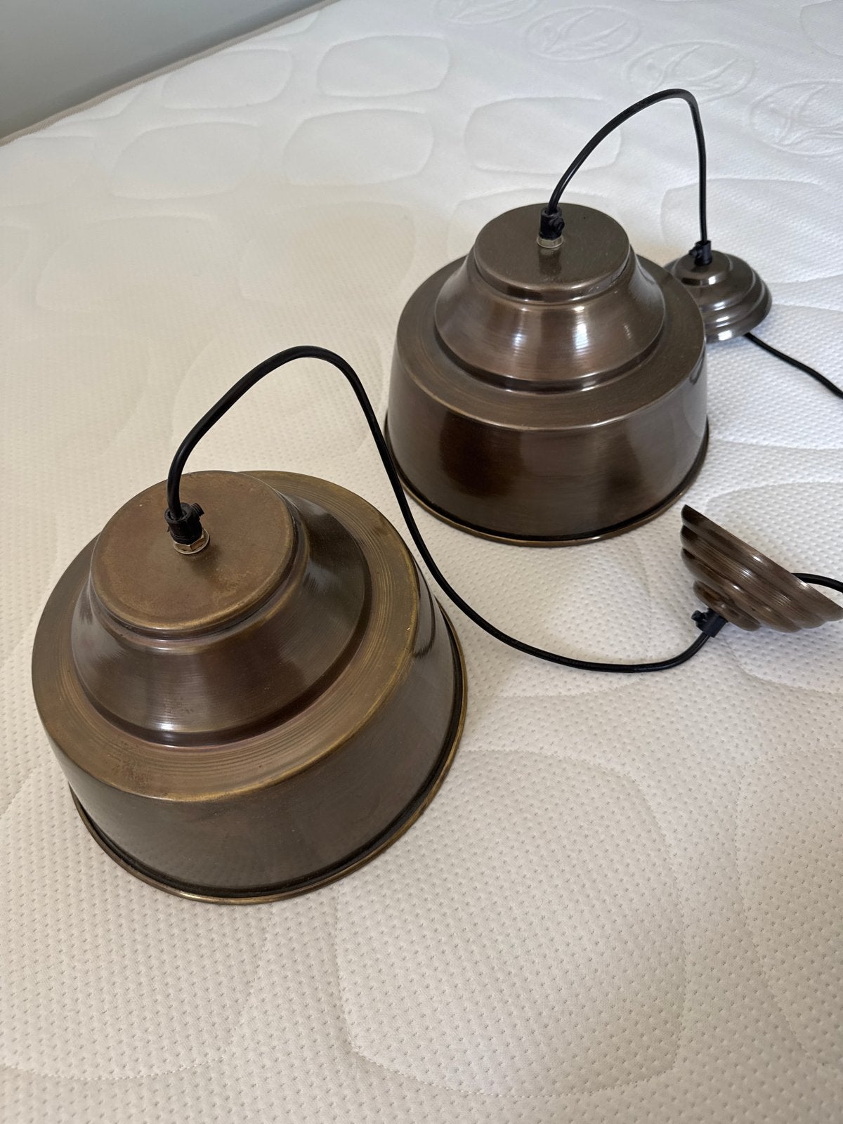 2x bronzen lampen, Minder dan 50 cm, Gebruikt, Ophalen of Verzenden, Minder dan 25 cm