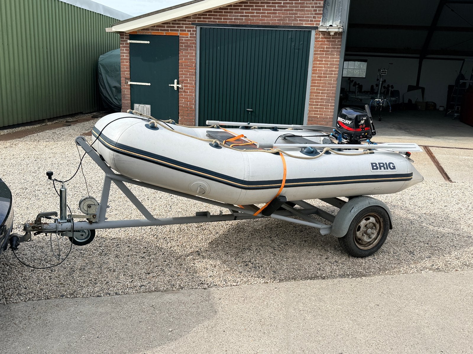 BRIG rubberboot met 6 PK motor + Trailer, Watersport en Boten, Ophalen, Gebruikt, PVC, 1 m