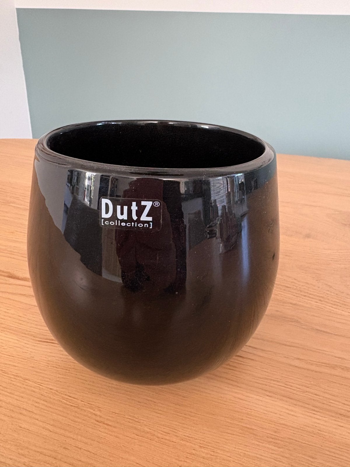 Dutz Collection Zwarte Glazen Vaas, Ophalen of Verzenden, Zo goed als nieuw, Zwart, Glas
