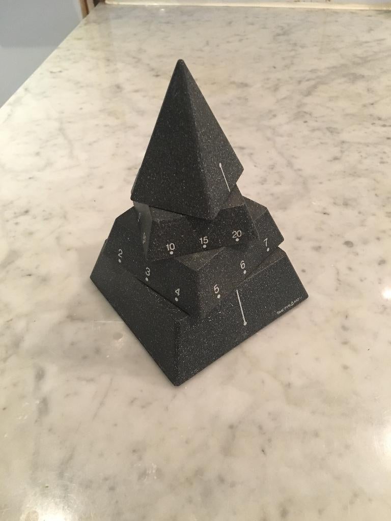 Vintage Time Pyramid Clock by 4-D Design Inc. 1988 USA Grijs, Ophalen, Zo goed als nieuw, Analoog, Wekker of Tafelklok