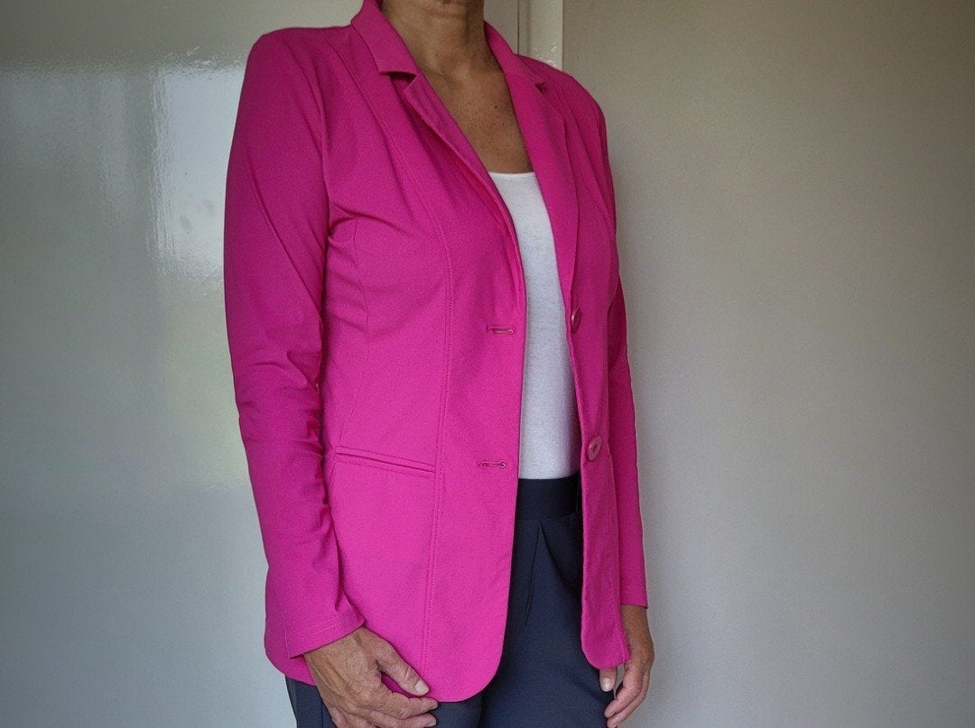 Studio Anneloes Blazer S Fuchsia roze Travelstof colbert, Studio Anneloes, Verzenden, Zo goed als nieuw, Jasje