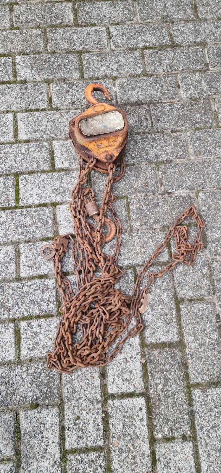 kettingtakel. werkt perfect, Ophalen, Gebruikt, Handmatig