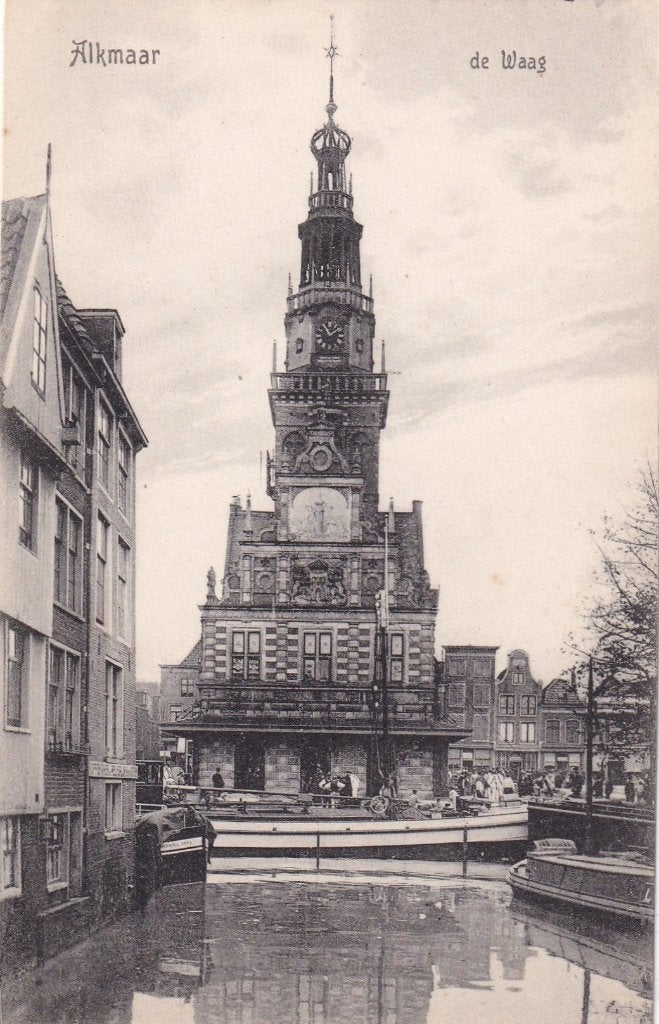 Oude briefkaart Alkmaar De Waag - Voor 1920, Ophalen of Verzenden, Voor 1920, Gelopen, Noord-Holland