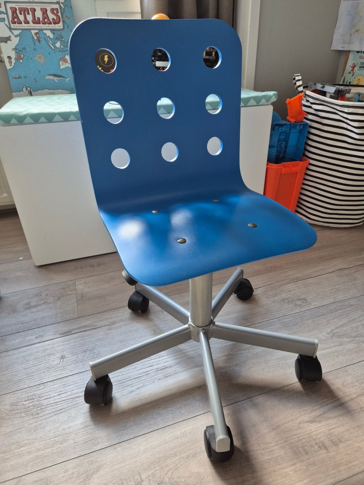 Ikea kinderbureaustoel - in hoogte verstelbaar, Ophalen, Gebruikt, Blauw, Bureaustoel