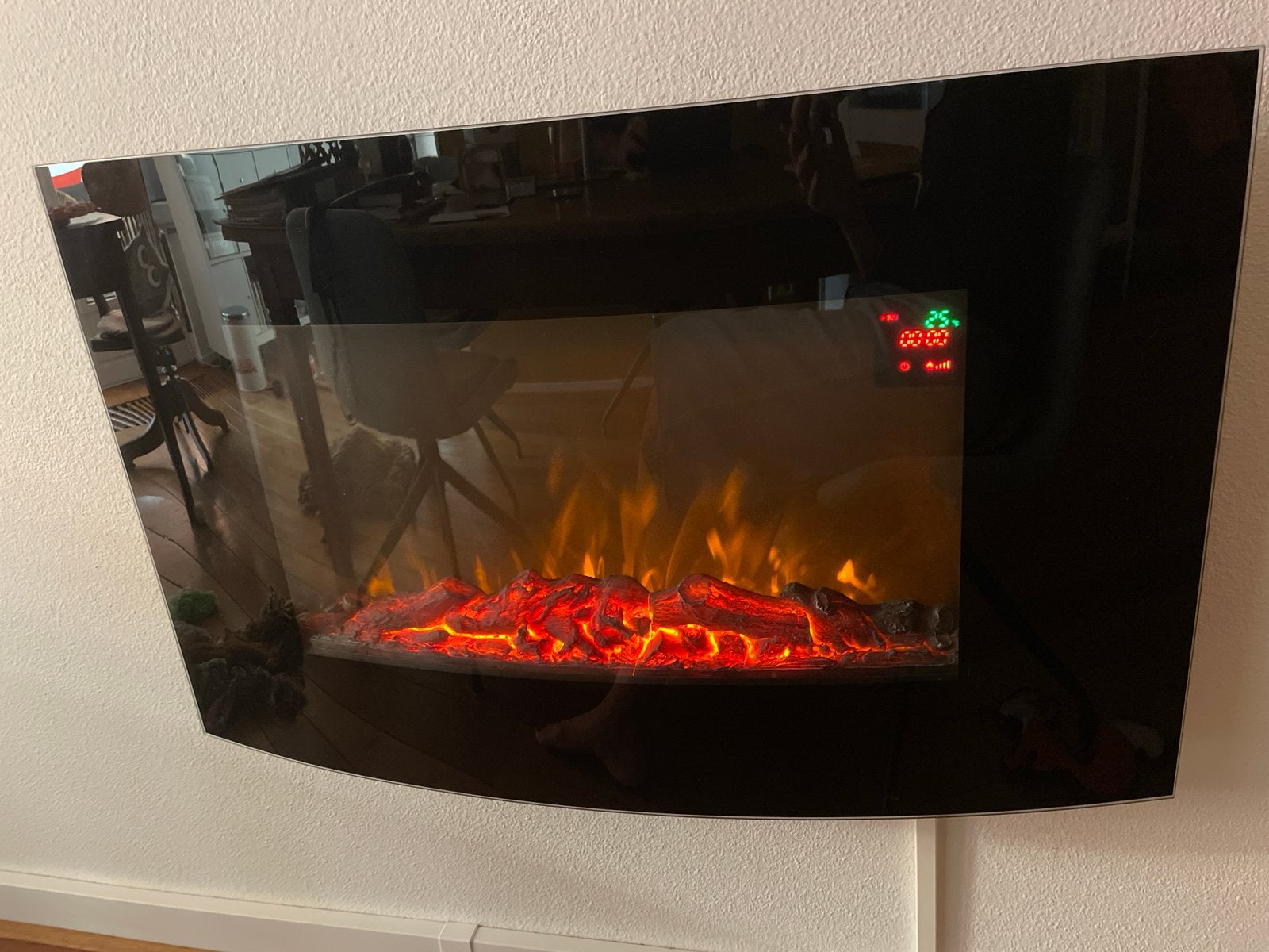 Moderne elektrische wandhaard met vlameffect, Ophalen, Gebruikt, Hangende haard, Elektrische haard