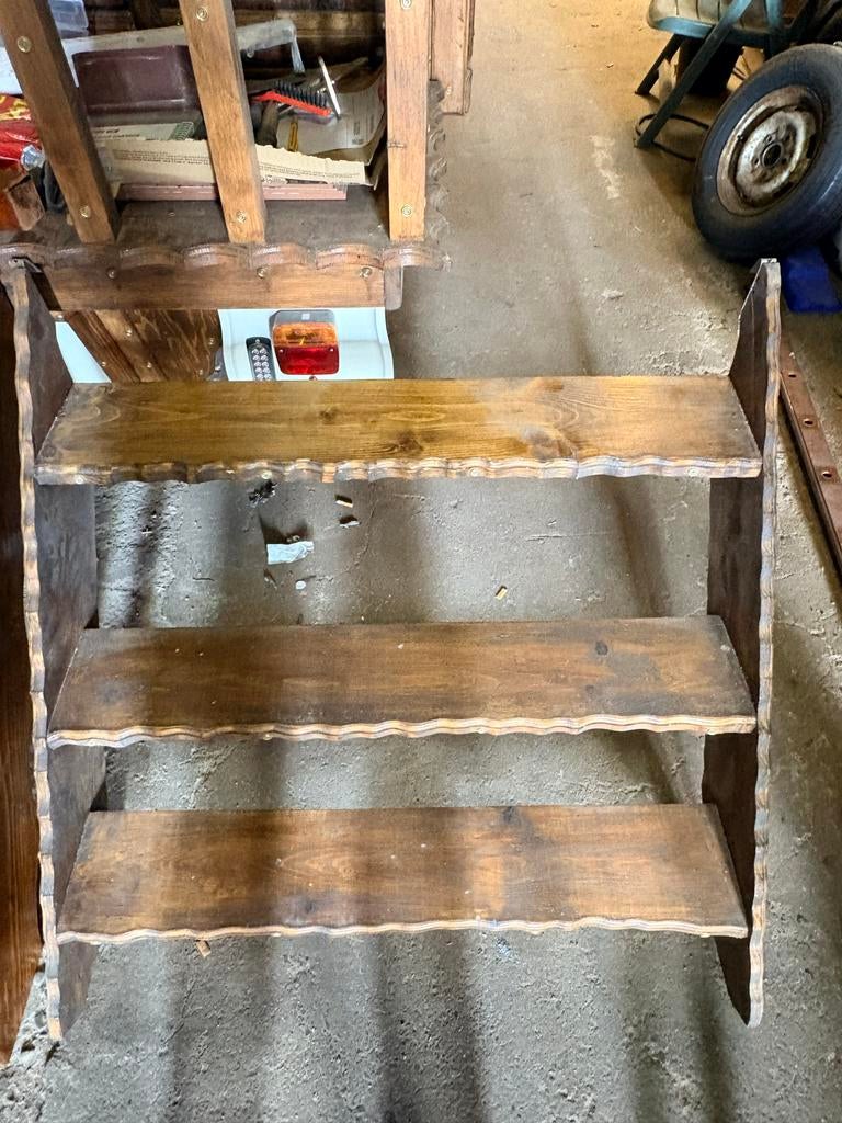 Houten trapje voor woonwagen met 3 treden, Doe-het-zelf en Verbouw, Ladders en Trappen, Ophalen, Gebruikt, Trap, Minder dan 2 meter