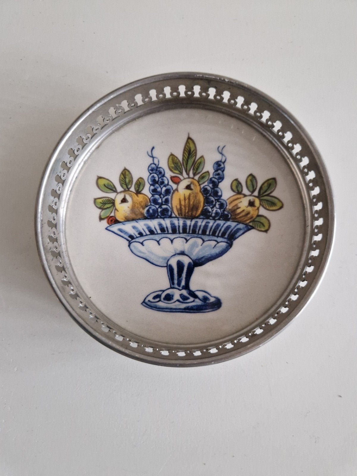 Sierbord van Westraven met tinnen rand. Delfts Blauw., Ophalen of Verzenden