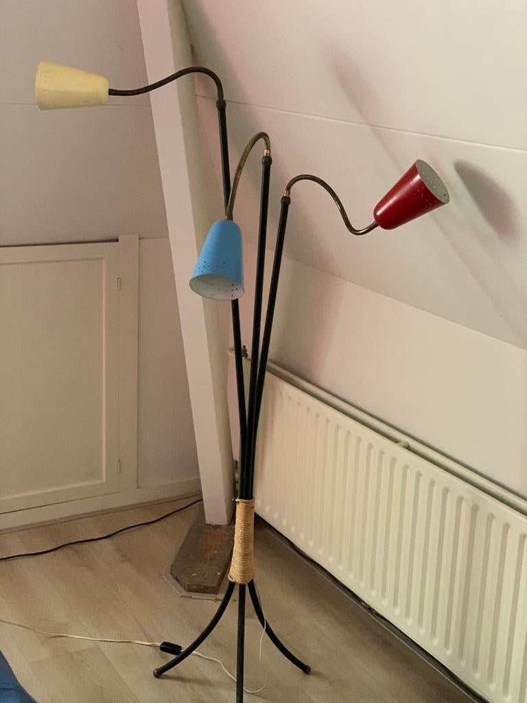 Hagoort Mid-Century Modern vloerlamp jaren ‘50, Ophalen, Gebruikt, 150 tot 200 cm, Metaal