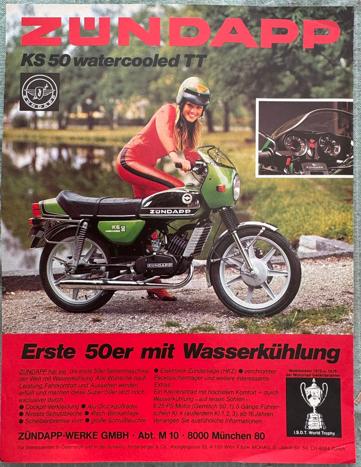 Advertentie Zündapp KS50 watercooled TT, Verzenden, Zo goed als nieuw, Motoren