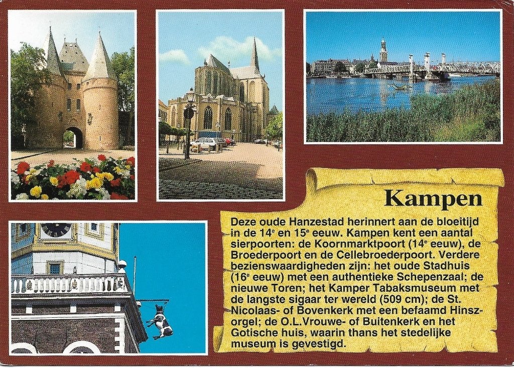 Ansichtkaart  	Kampen	4-luik	Geschiedenis, Ophalen of Verzenden, 1980 tot heden, Ongelopen, Overijssel