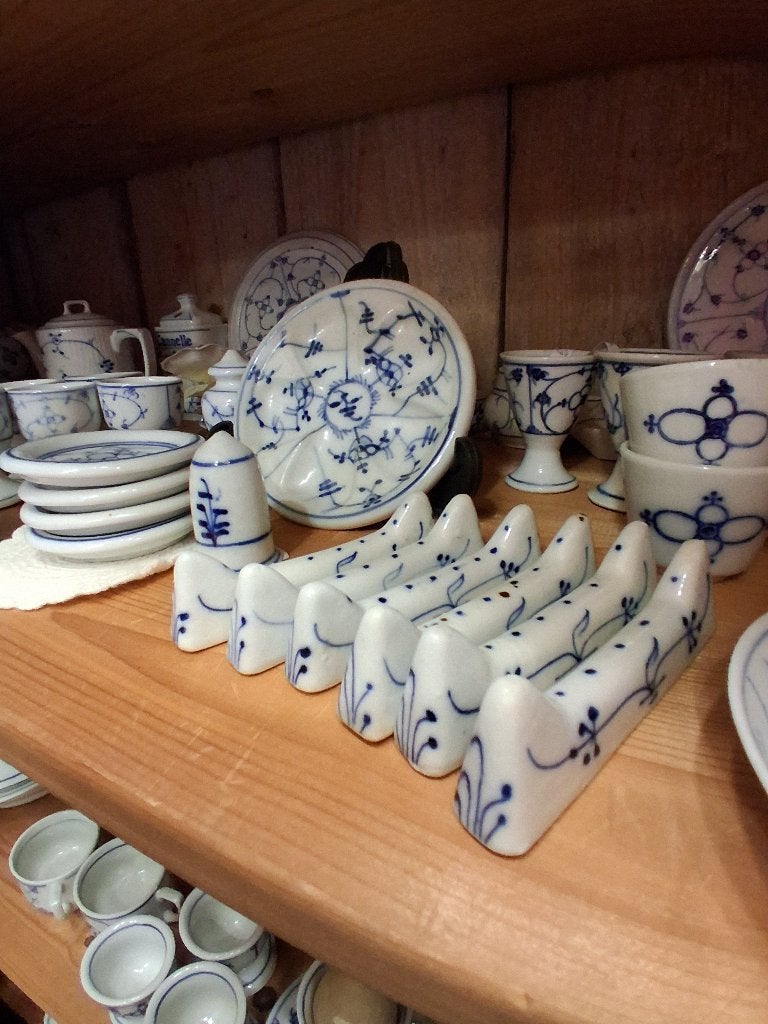 saks porseleinen blauw saks messenleggers antiek!, Overige typen, Ophalen of Verzenden, Zo goed als nieuw, Overige stijlen