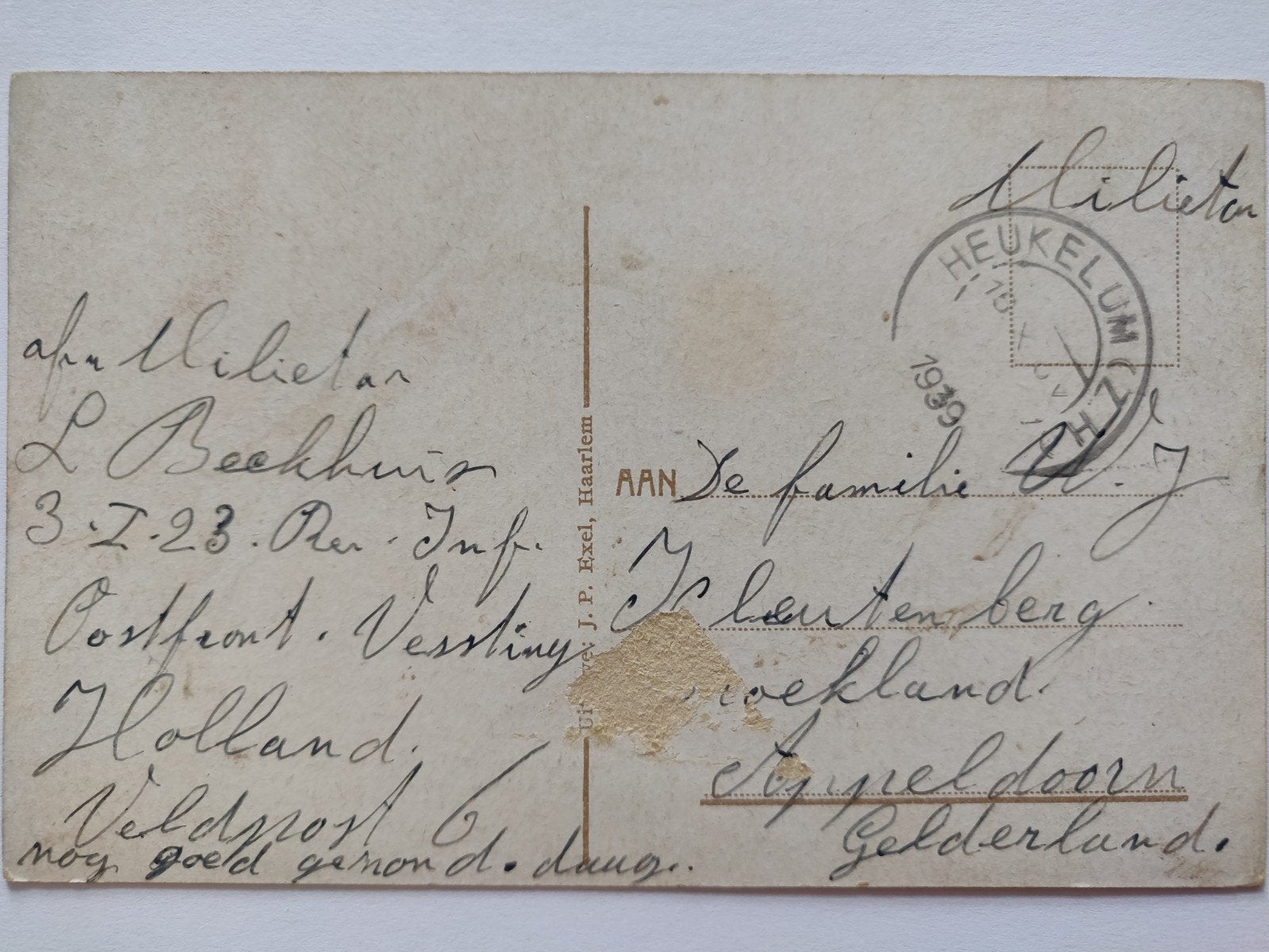 C813 Haarlem 1939 Militair Mobilisatie, Verzamelen, Ansichtkaarten | Nederland, Ophalen of Verzenden, 1920 tot 1940, Noord-Holland