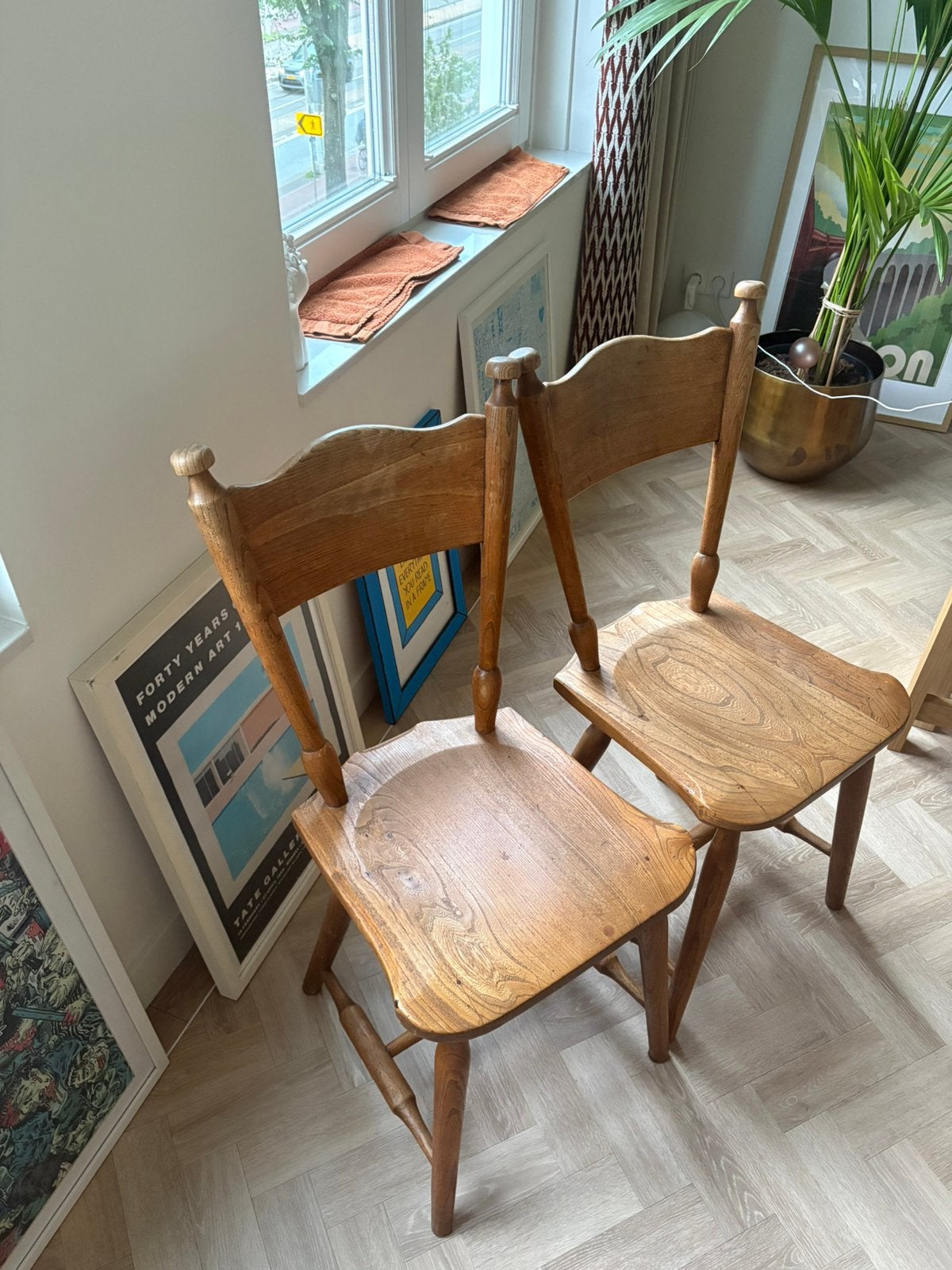 Set of 2 dining chairs, Ophalen, Eenpersoons, Minder dan 150 cm