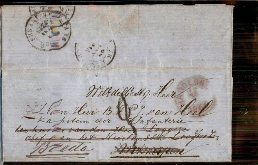 Harderwijk - Breda - brief - 1866, Ophalen of Verzenden, Brief