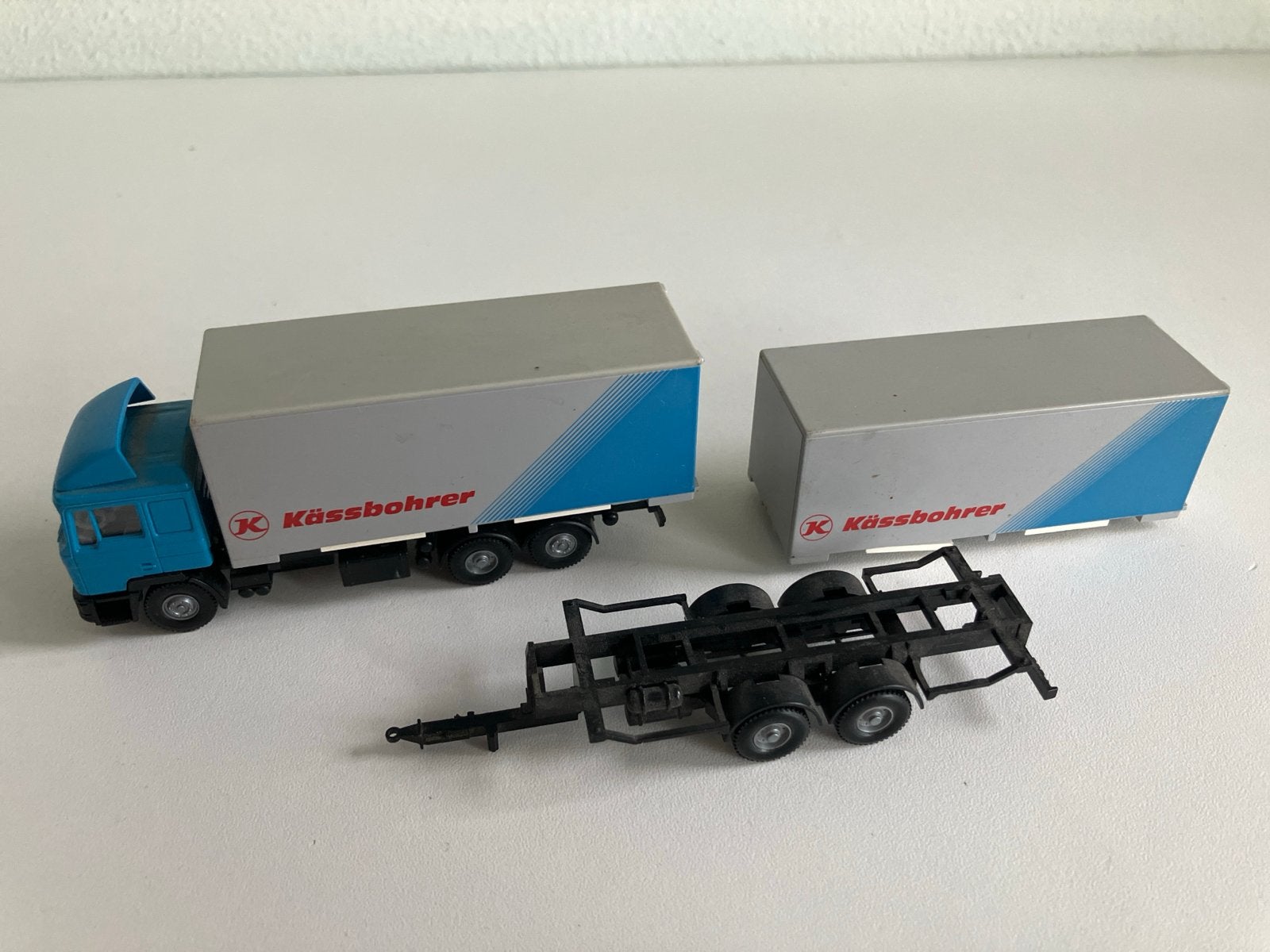 Kässbohrer wiking vrachtwagen met aanhanger - modelauto, Overige merken, Gebruikt, 1:50 of kleiner, Ophalen of Verzenden