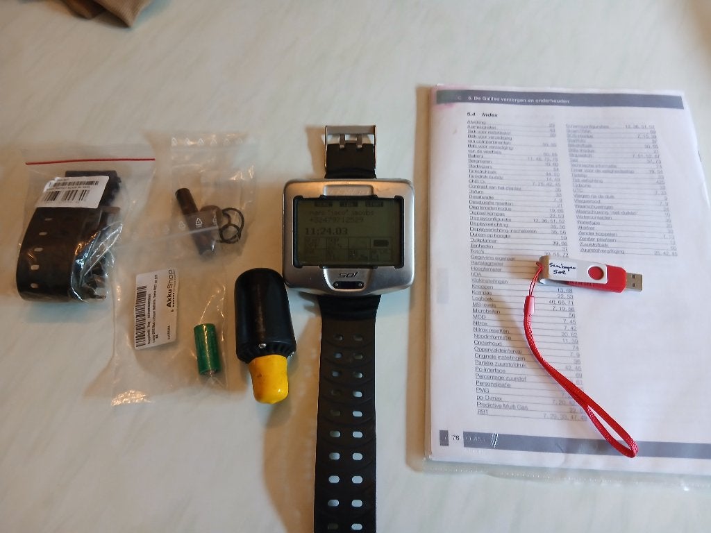 Duikcomputer Scubapro Galileo Sol met zender, Watersport en Boten, Ophalen of Verzenden, Gebruikt, Duikcomputer