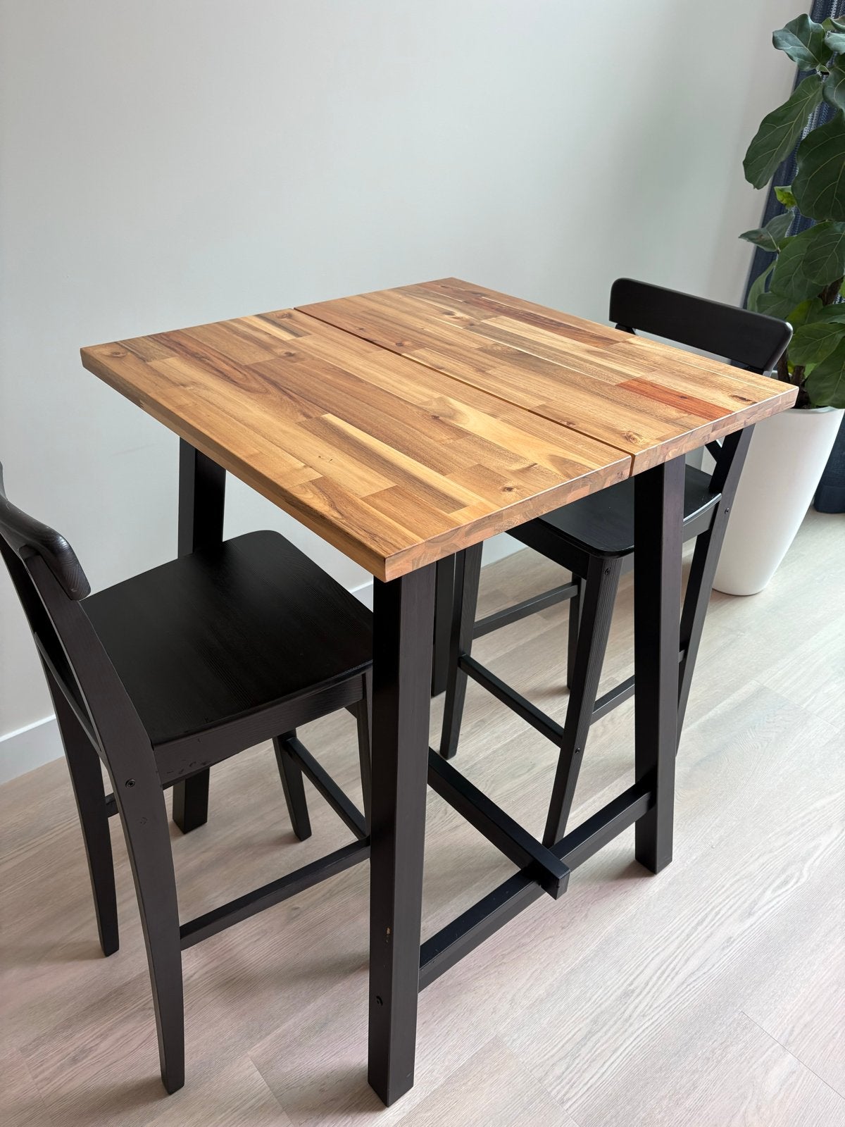 Ikea Tybyn Bartafel met 2 barkrukken, Ophalen, Gebruikt, 90 cm of meer, Hout