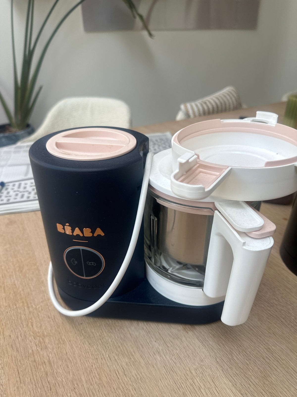 Beaba Babycook Neo Babyvoedingmaker - Zwart/Roze, Ophalen, Zo goed als nieuw, Overige typen