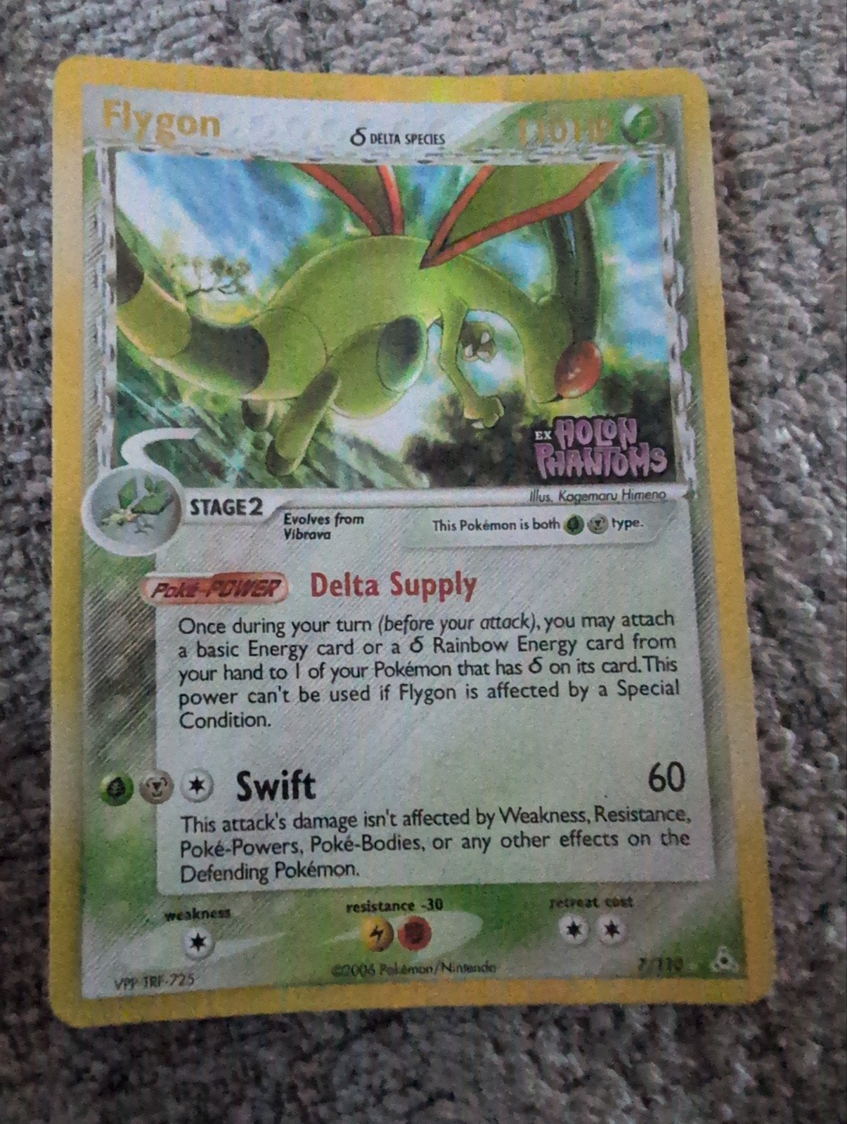 Flygon Pokémon kaart - Holon Phantoms Delta Species, Ophalen of Verzenden, Gebruikt, Losse kaart, Foil