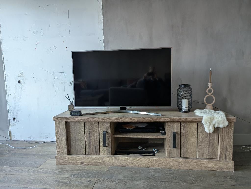 Tv meubel en salontafel, Ophalen, Gebruikt, 150 tot 200 cm, Eikenhout