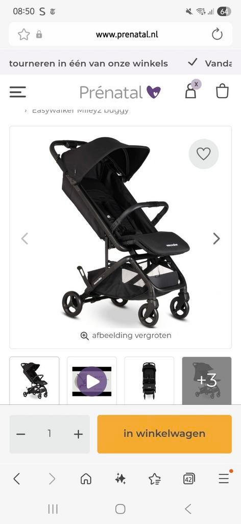 Easywalker miley 2, Kinderen en Baby's, Buggy's, Ophalen, Nieuw, Regenhoes