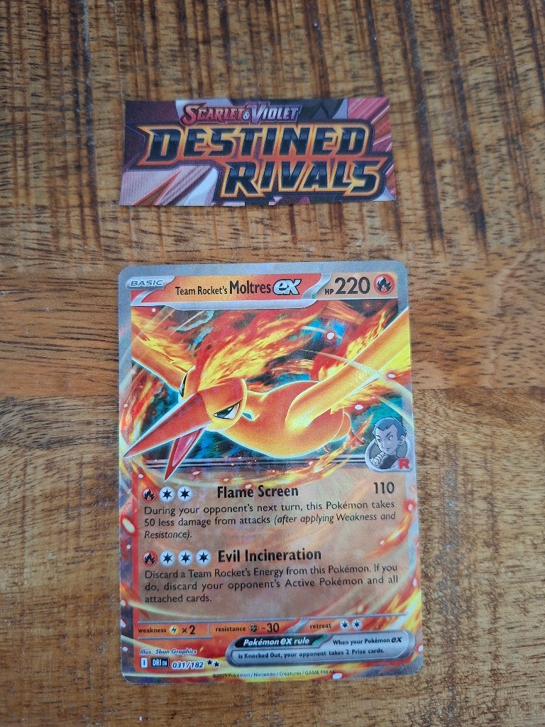 Pokemon Team Rocket Moltres (ex) (DRI 031/182) Destined, Ophalen of Verzenden, Nieuw, Losse kaart, Foil