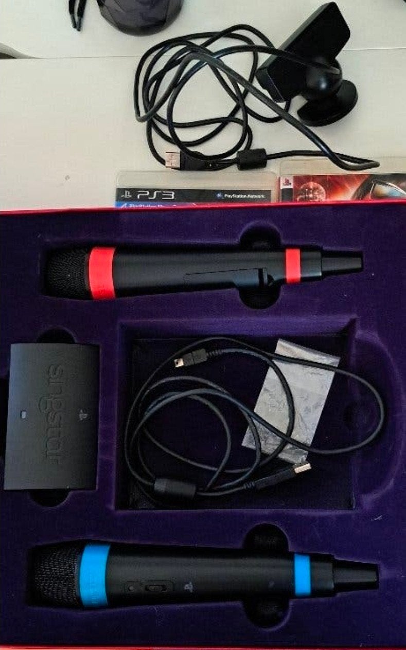 SingStar PS3 Microfoons met USB-adapter, Muziek, Gebruikt, 2 spelers, Eén computer