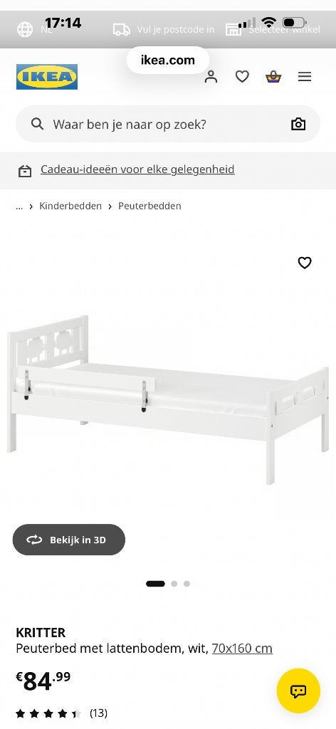 2 IKEA peuter bedden plus 1 matras, 70 tot 85 cm, Zo goed als nieuw, 160 tot 180 cm, Ophalen