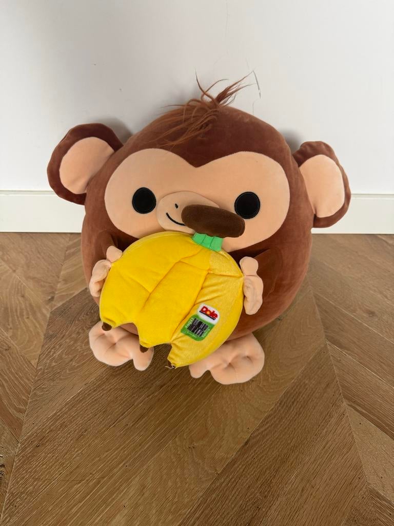 Knuffel Snackles Aap met Banaan - Zacht en Speels, Overige merken, Ophalen of Verzenden, Middelgroot (20 tot 80 cm), Bruin