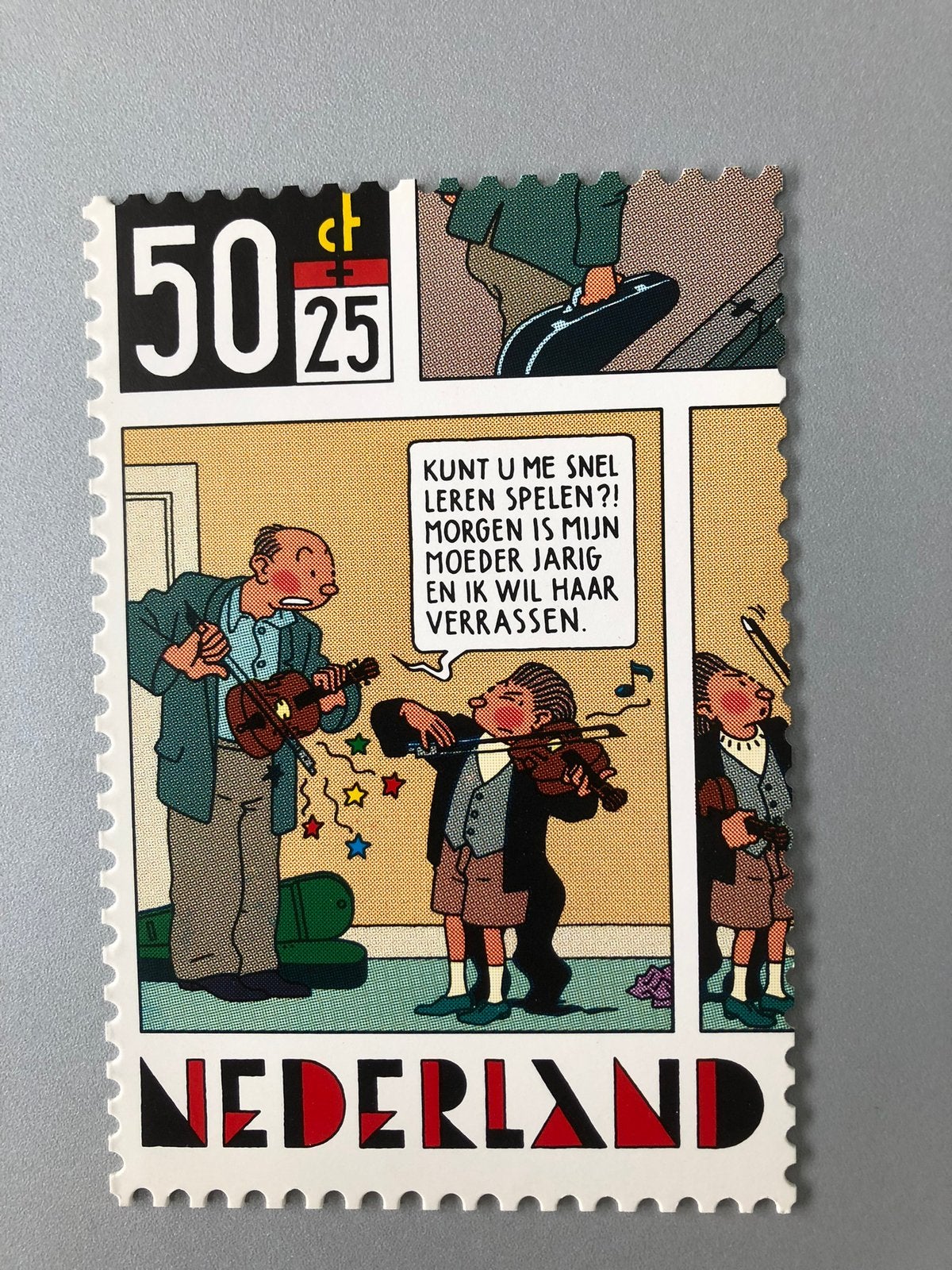 Bedankkaart kinderpostzegels 1984 stripfiguren Met postzegel, Ophalen of Verzenden