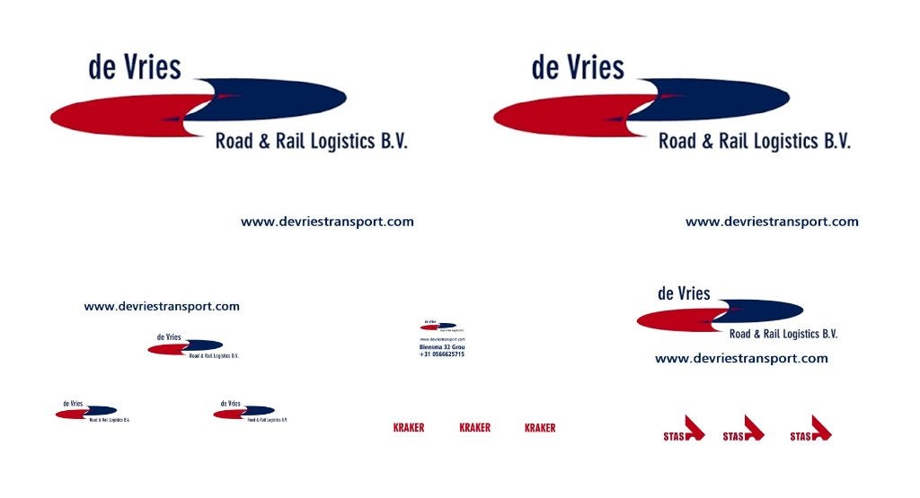 Vrachtauto decal 1:50 De Vries Road & Rail Logistics BV, Verzenden, Nieuw, Bus of Vrachtwagen, Overige merken