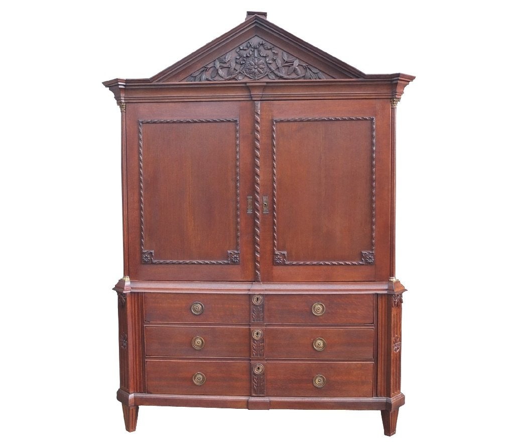 Antiek kabinet ( Louis Seize ) met openslaande knieën, Antiek en Kunst, Ophalen of Verzenden