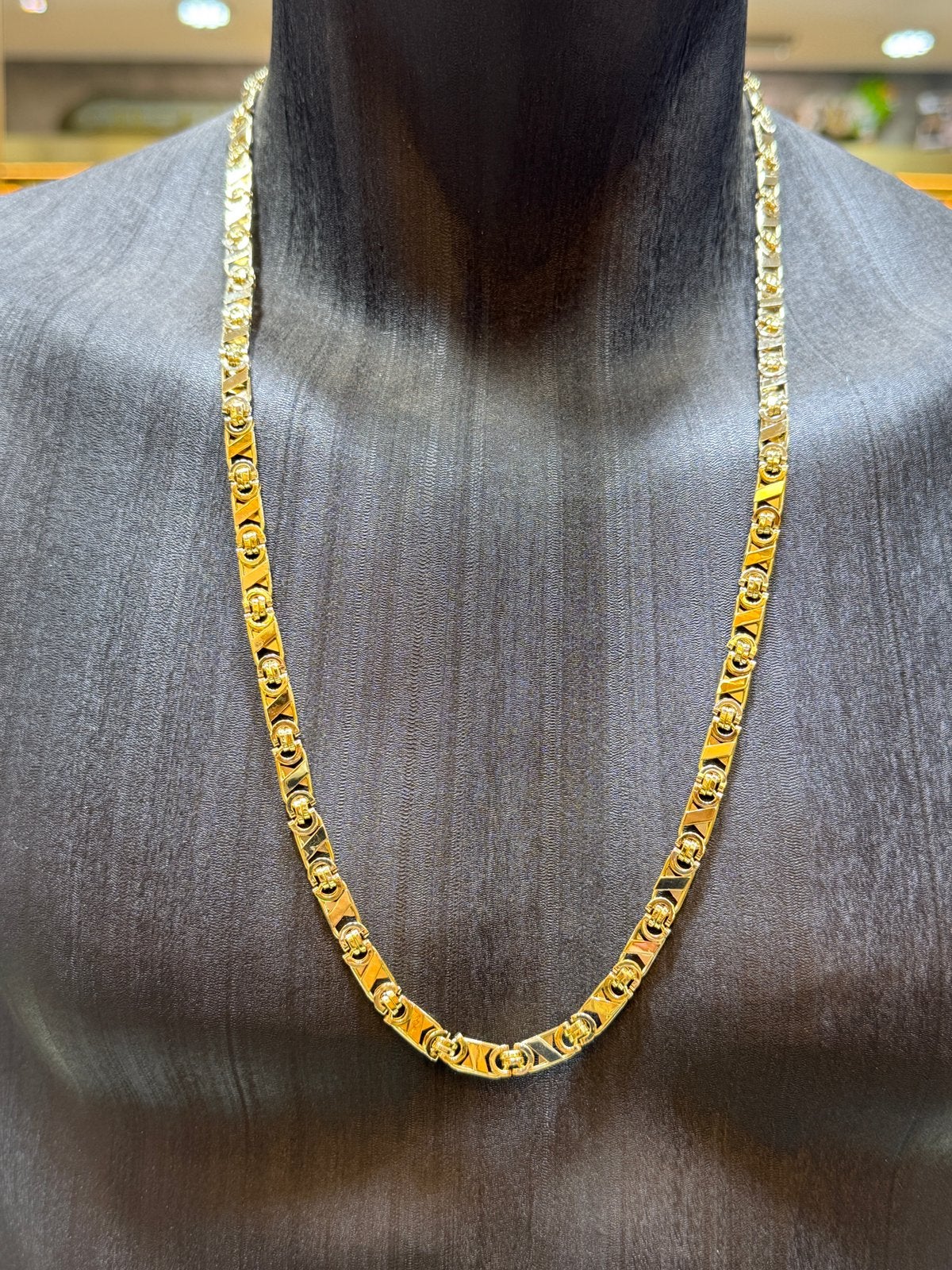 14KT Goud - 39.4 Gram - Ketting - PLATTE KONING, Sieraden, Tassen en Uiterlijk, Kettingen, Ophalen, Nieuw, Goud